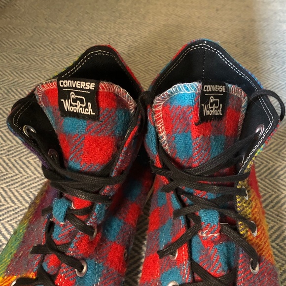 ONE OF A KIND - Custom Woolrich Plaid Converse CTAS Men’s 12 / Women’s 14 - Picture 2 of 8